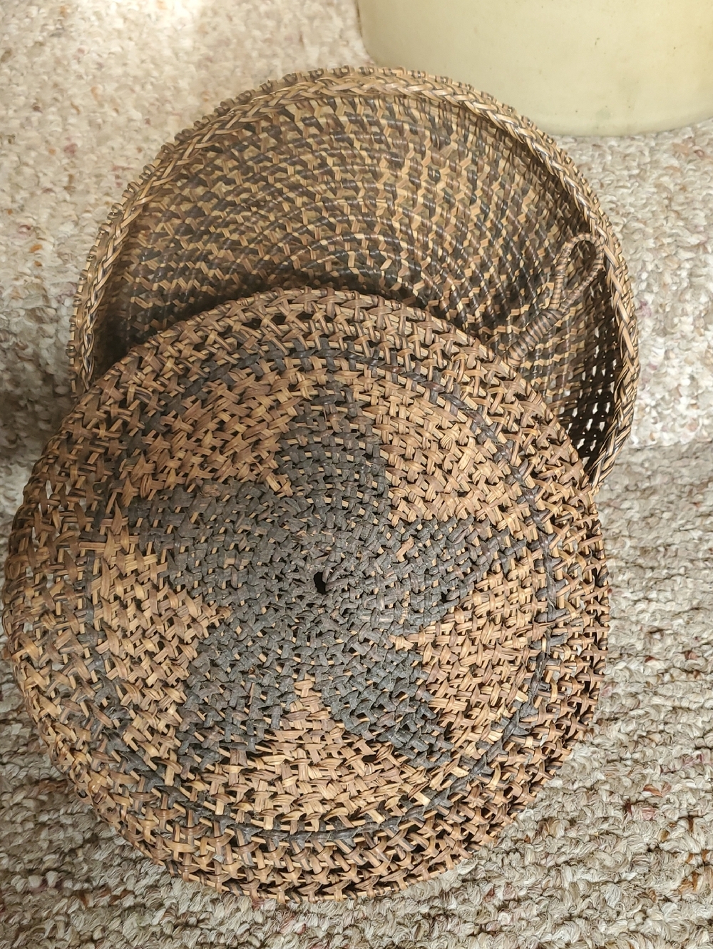 Handmade Woven Basket with Lid